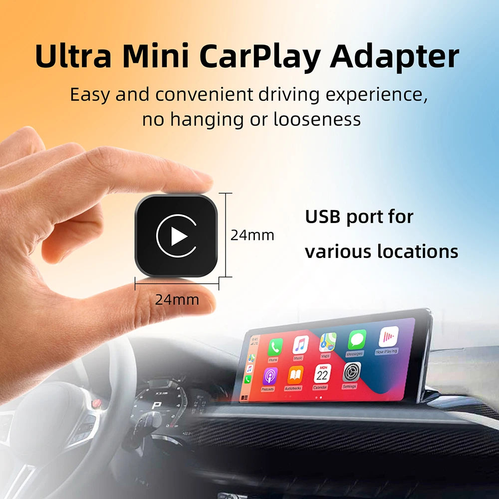 LEXXSON Ultra-Mini 2-in-1 Wireless CarPlay & Android Auto Adapter – 5.8GHz Plug & Play