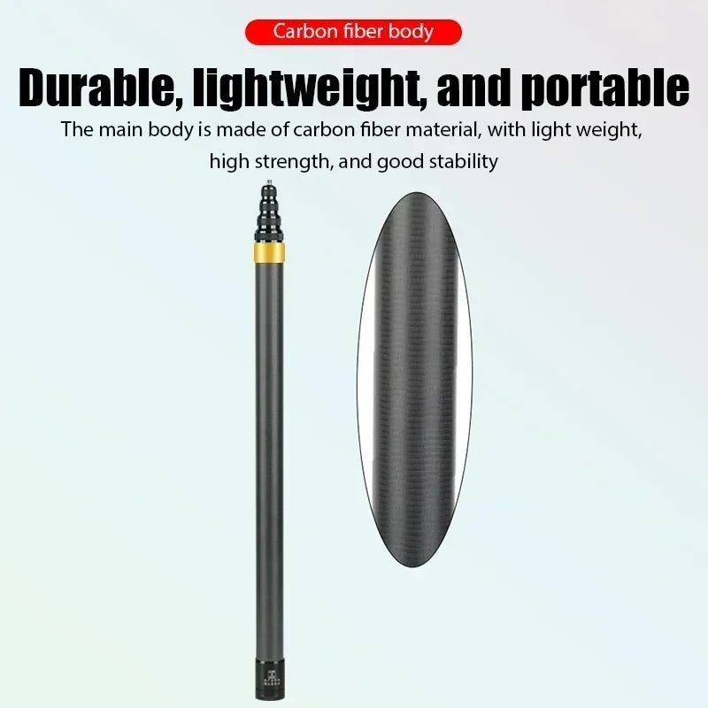 3m Carbon Fiber Invisible Selfie Stick for Insta360 & Action Cameras