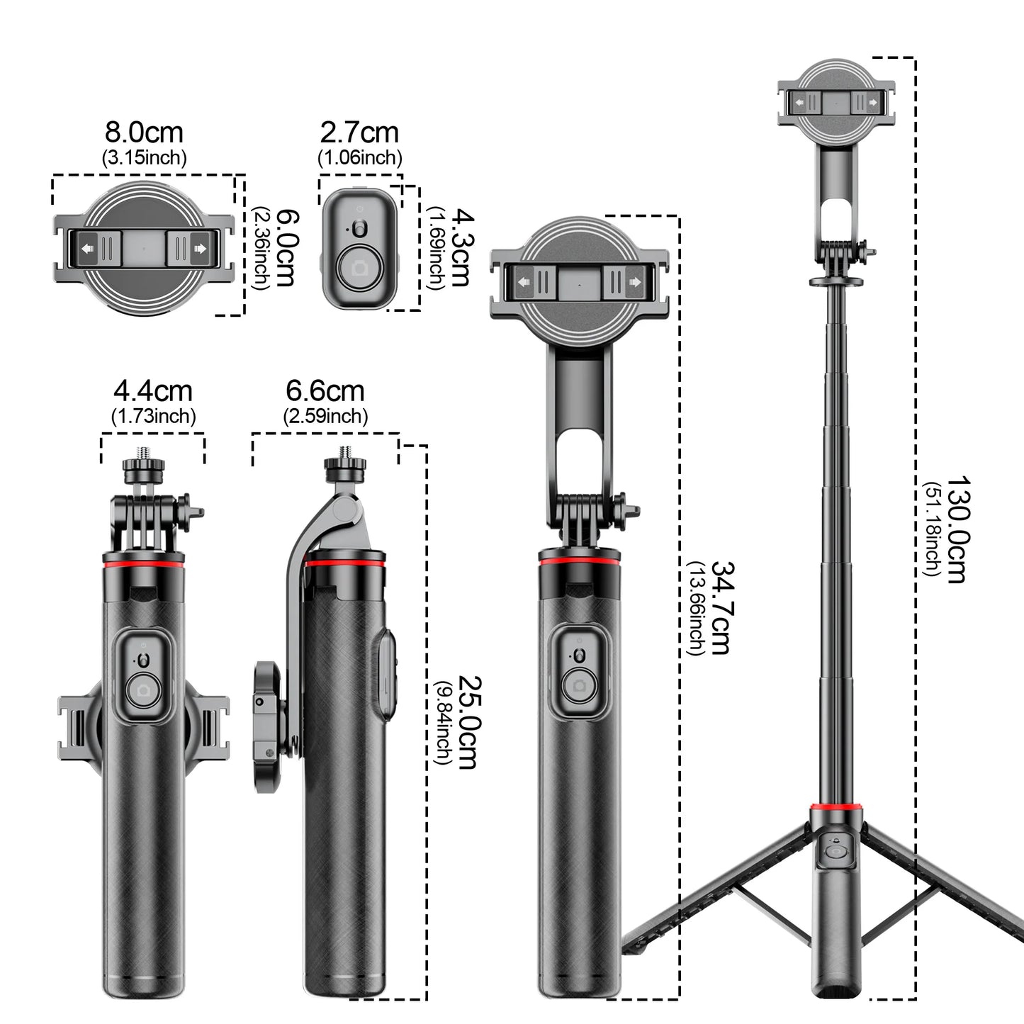 Magnetic Bluetooth Selfie Stick Tripod with Remote – Selfieshow C20