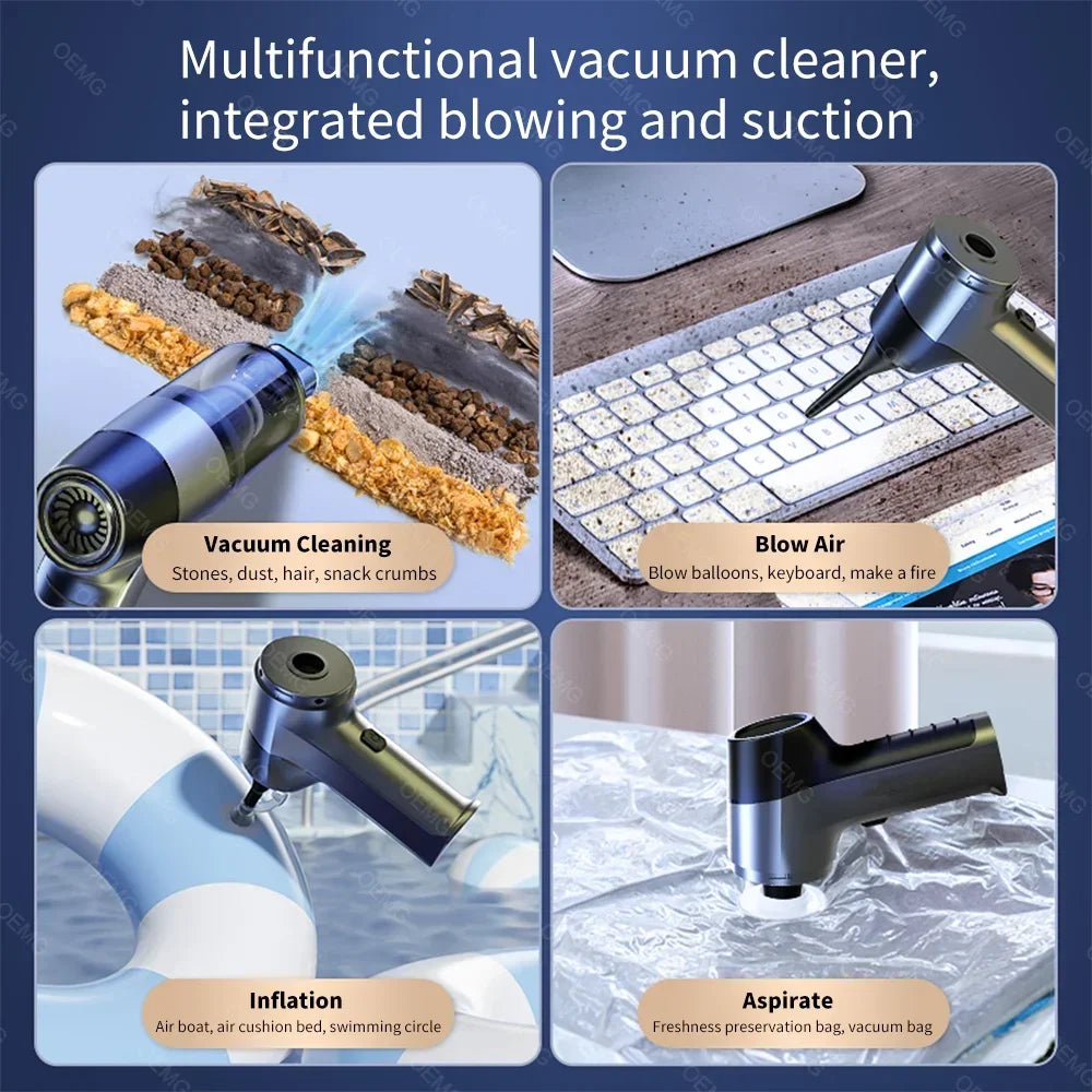 CENRR Handheld Vehicle Vacuum Cleaner – Brushless Motor, Multi-Nozzle Car & Home Cleaner