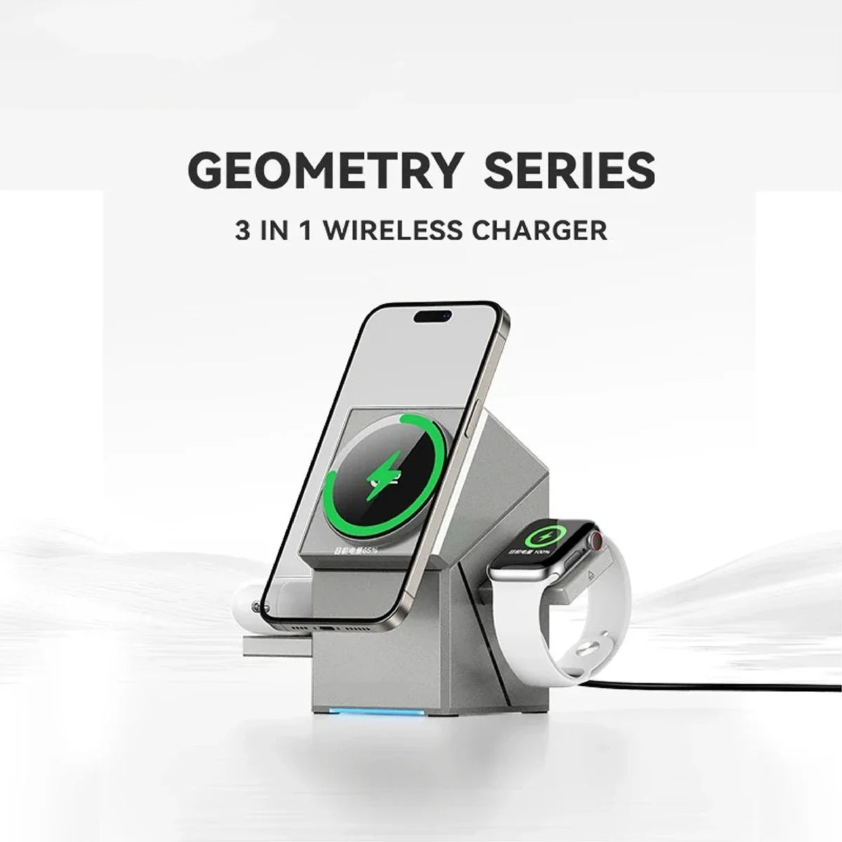 15W Qi2 Magnetic Wireless Charging Station for iPhone, Apple Watch & AirPods