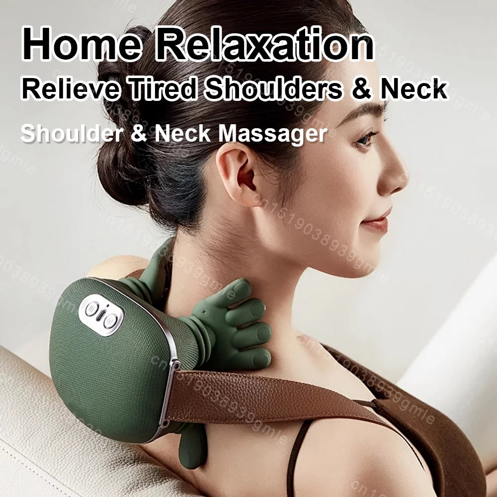 4-Finger Kneading Neck Massager – Hot Compress Trapezius & Shoulder Relief