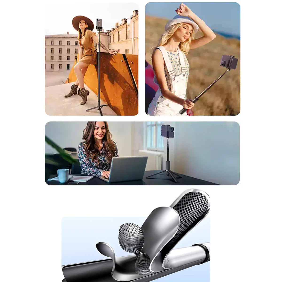 Aluminum Bluetooth Selfie Stick with Remote – R1 1.7m Travel Edition