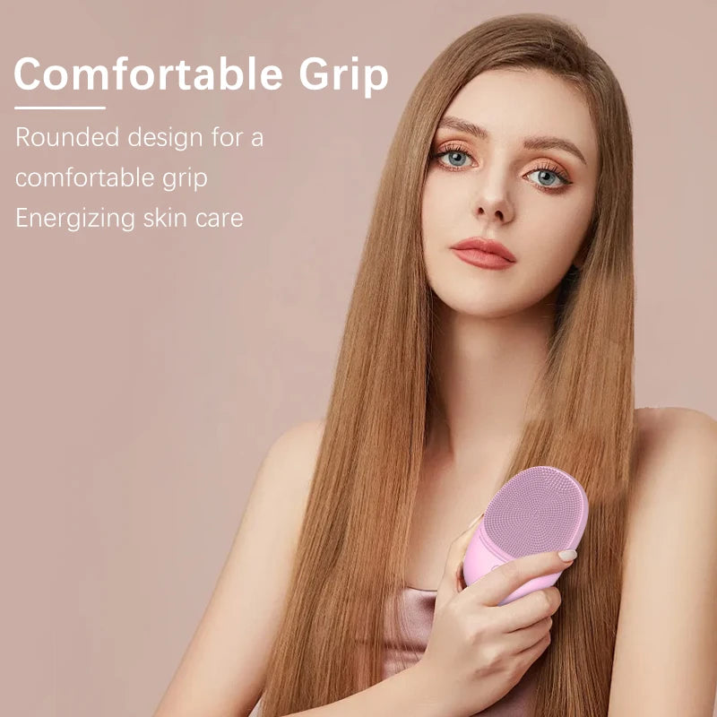 Silicone Sonic Facial Cleansing Brush – Battery Powered Deep Clean Skincare Tool