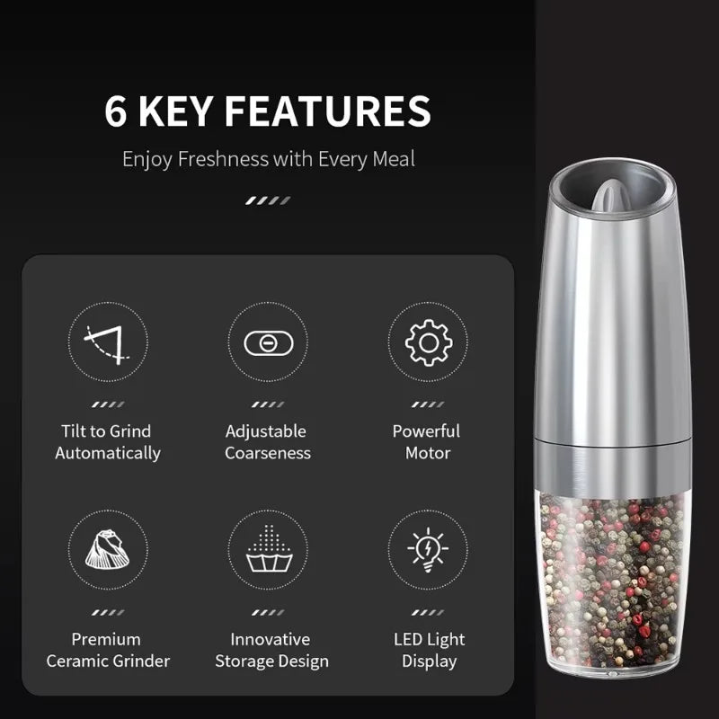 Stainless Steel Salt & Pepper Grinder – Adjustable Manual Mill