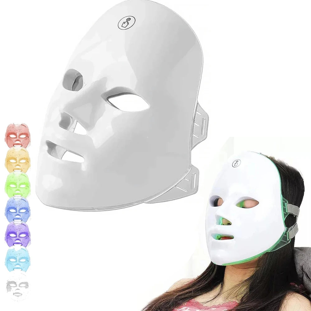 VamsLuna Wireless LED Face Mask – 7-Color Photon Therapy for Wrinkles & Brightening