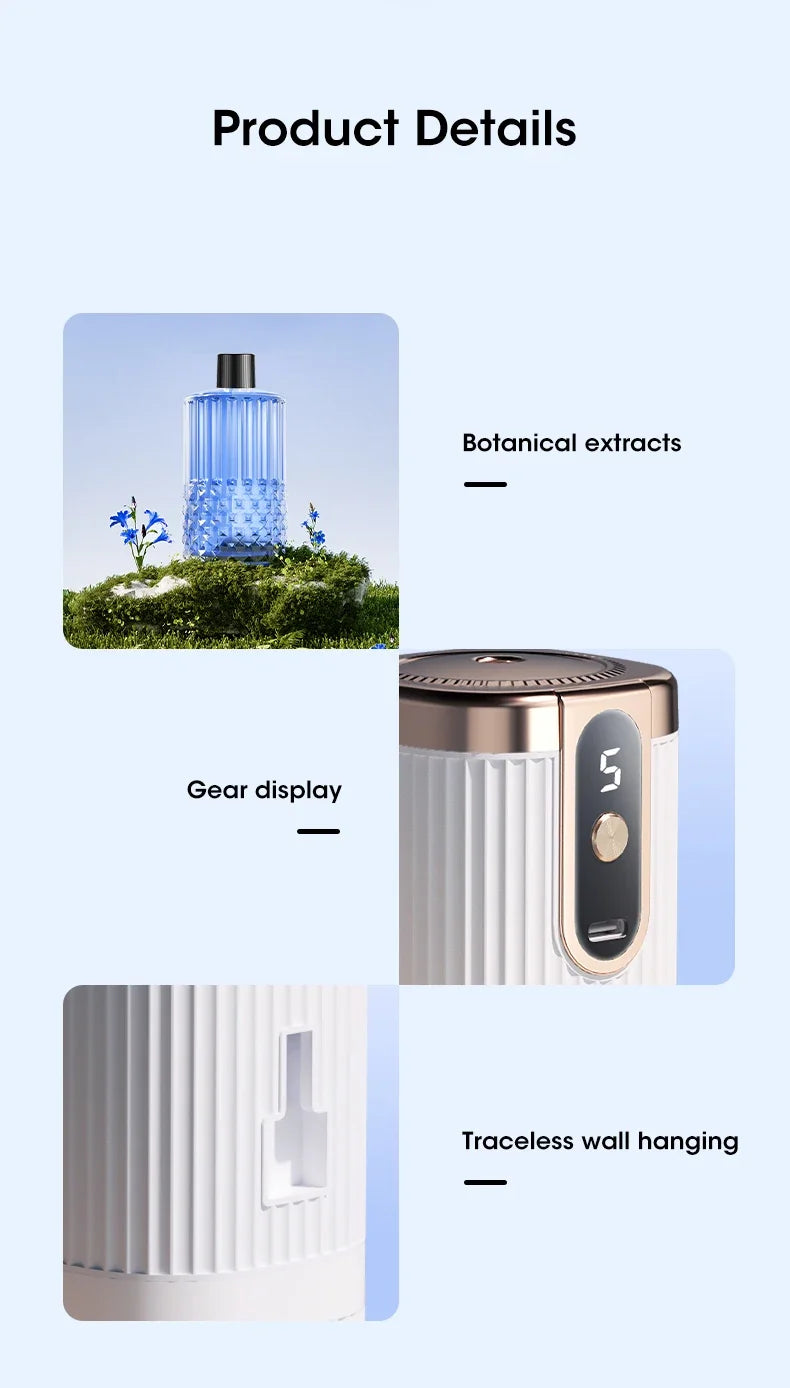 Mini Aromatherapy Machine Intelligent Essential Oil Diffuser USB Charging Five Level Adjustment Room Toilet Air Humidification