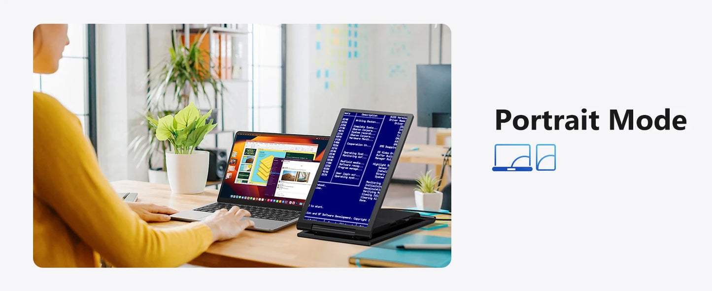 Amoudo 14″ Triple Screen Laptop Extender IPS Monitor | FHD 1920×1080 | USB-C Plug & Play | Portable Dual Screen