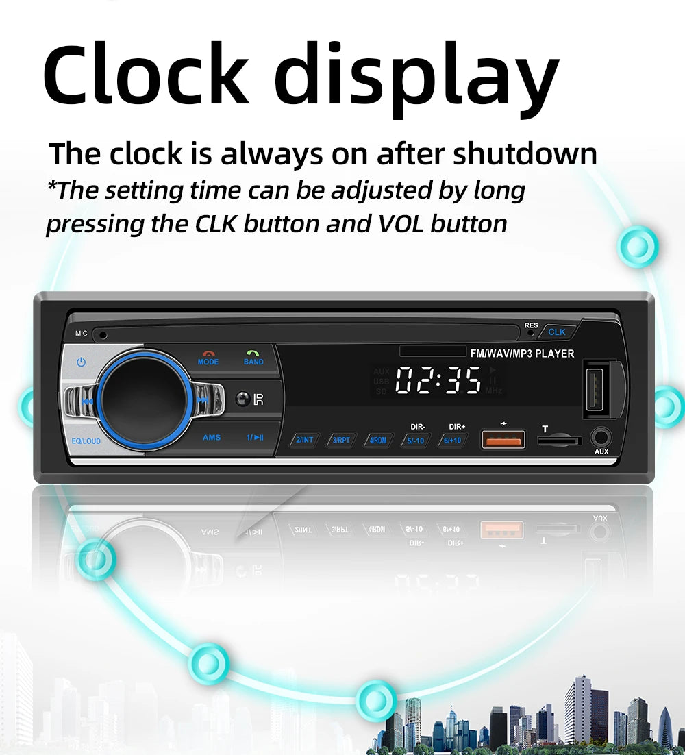 BQCC M11 Double Din Bluetooth Car Stereo – 60W×4 FM Radio, USB/SD MP3 Player, AUX Input & Voice Assistant