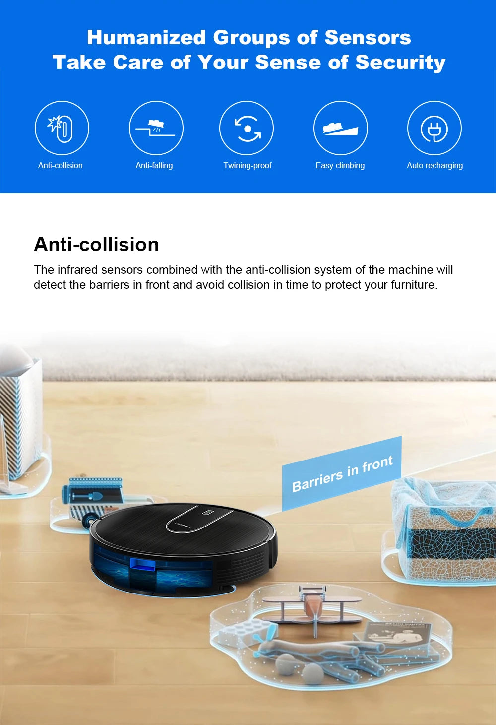 Liectroux N7S-U Smart Robot Vacuum Cleaner – Wet & Dry Mop, HEPA Filter, Alexa Ready