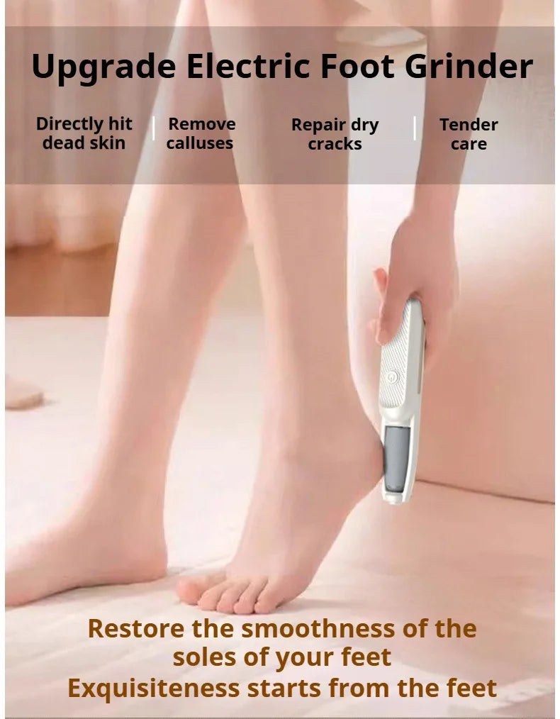 NSOUR Professional Electric Foot Callus Remover – Long Handle, Waterproof, 4 Heads