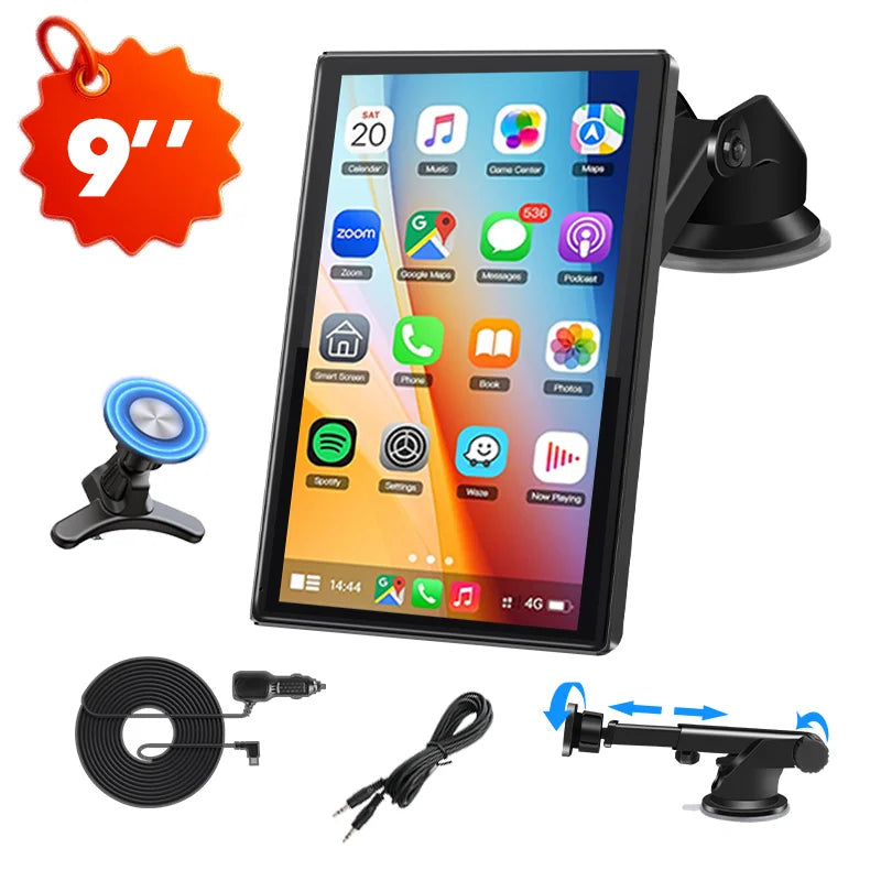 Jansite Smart Car Monitor with Wireless CarPlay & Android Auto – 7–9 Inch
