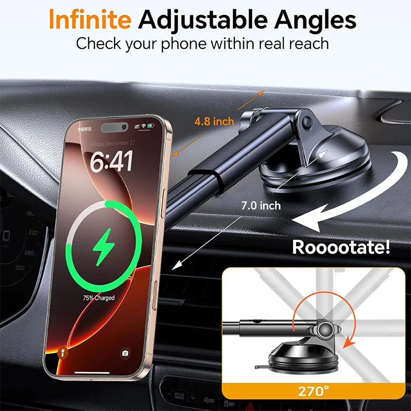 30W Magnetic Wireless Car Charger with Cooling Fan – Qi Fast Charging for iPhone