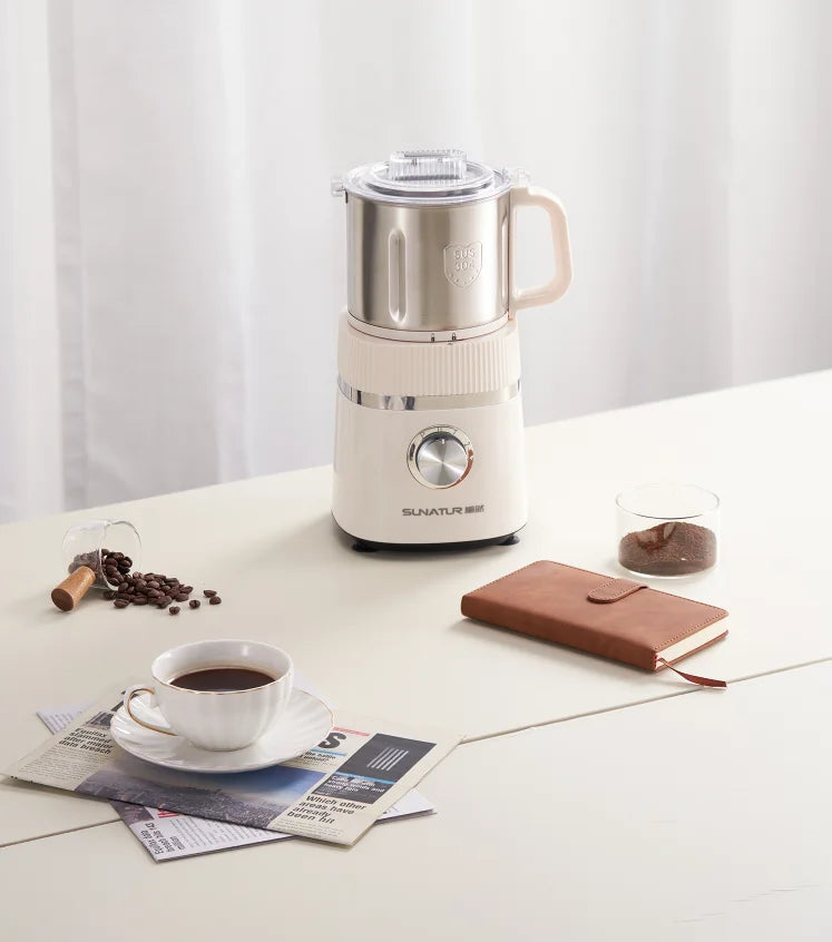 SUNATUR 500W Electric Food Grinder – 800ml Stainless Steel Grinding Cup with 4 Blades