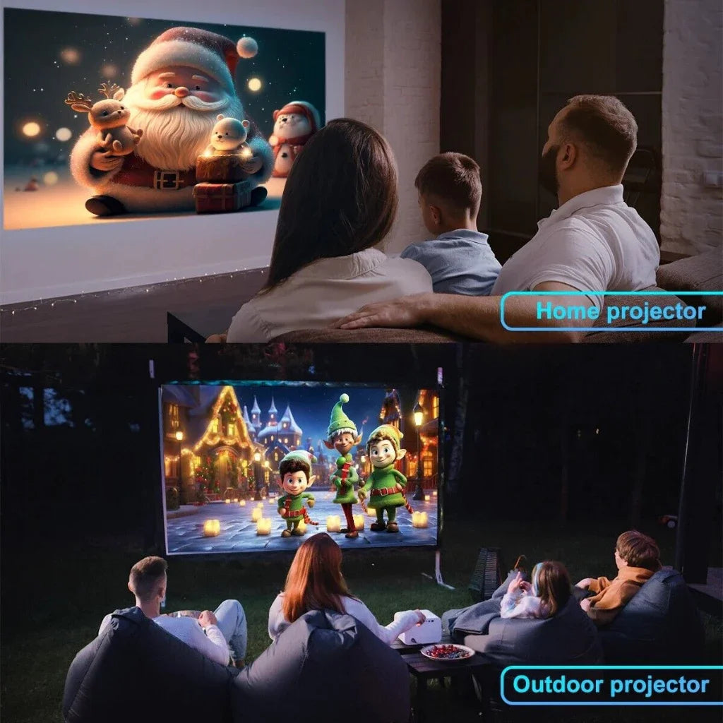 Portable 4K Android Projector – Full HD 1080P, Bluetooth, Indoor & Outdoor Use