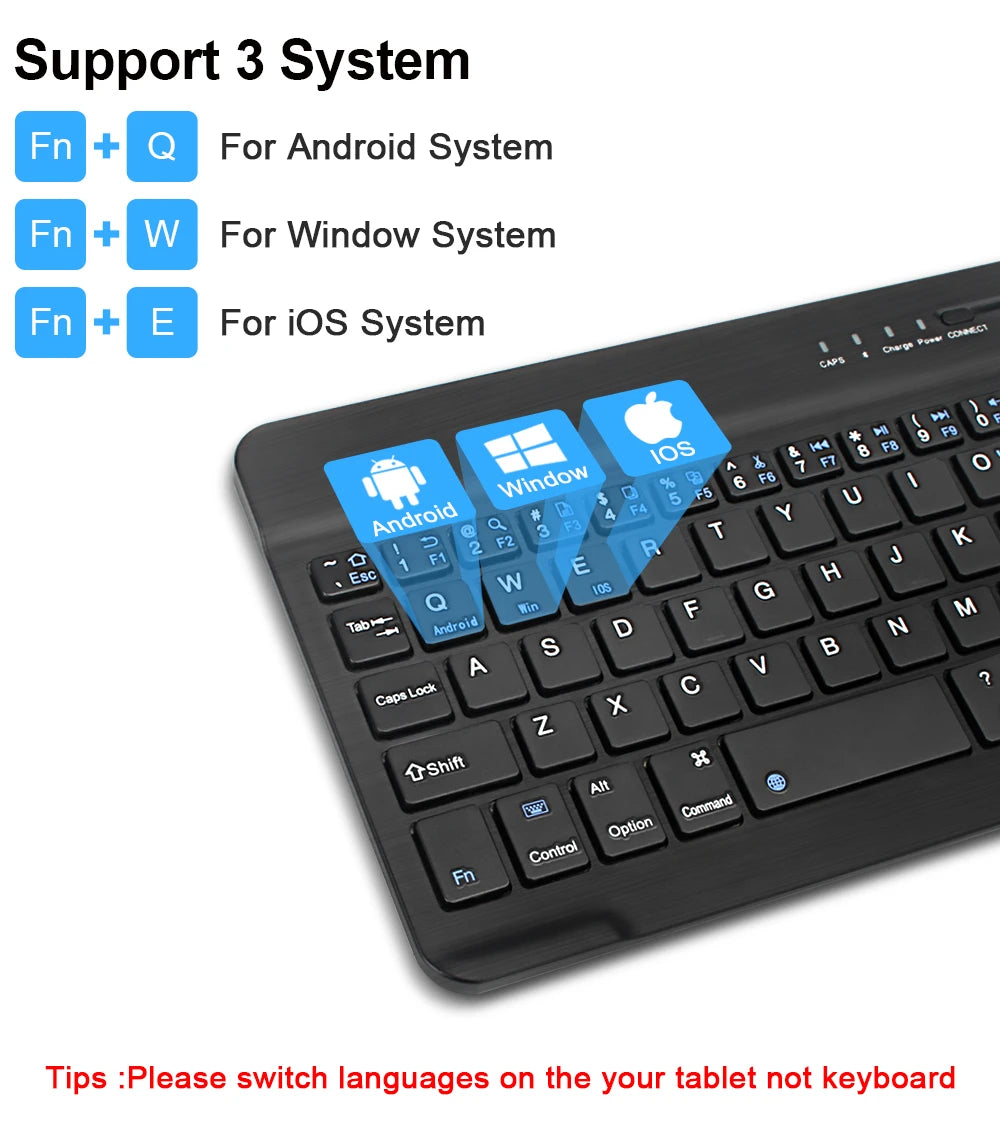 Bluetooth Keyboard with Wireless Mouse – Rechargeable, Home Office Ready