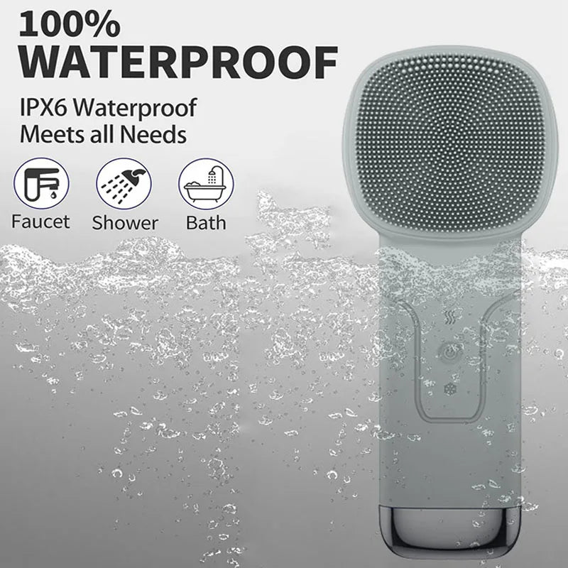 Alwafore Rechargeable Silicone Facial Cleansing Brush with Hot & Cold Compress – IPX6 Waterproof Deep Clean Tool