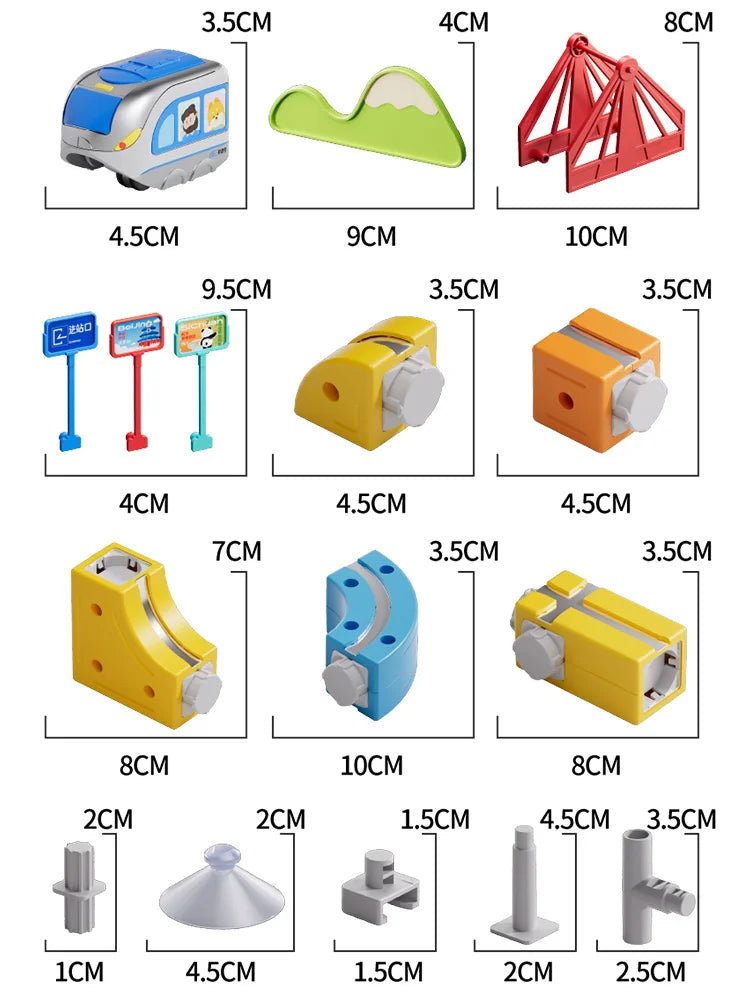DIY 3D Magnetic Cube Train Set – Montessori STEM Track & Maze Learning Toy