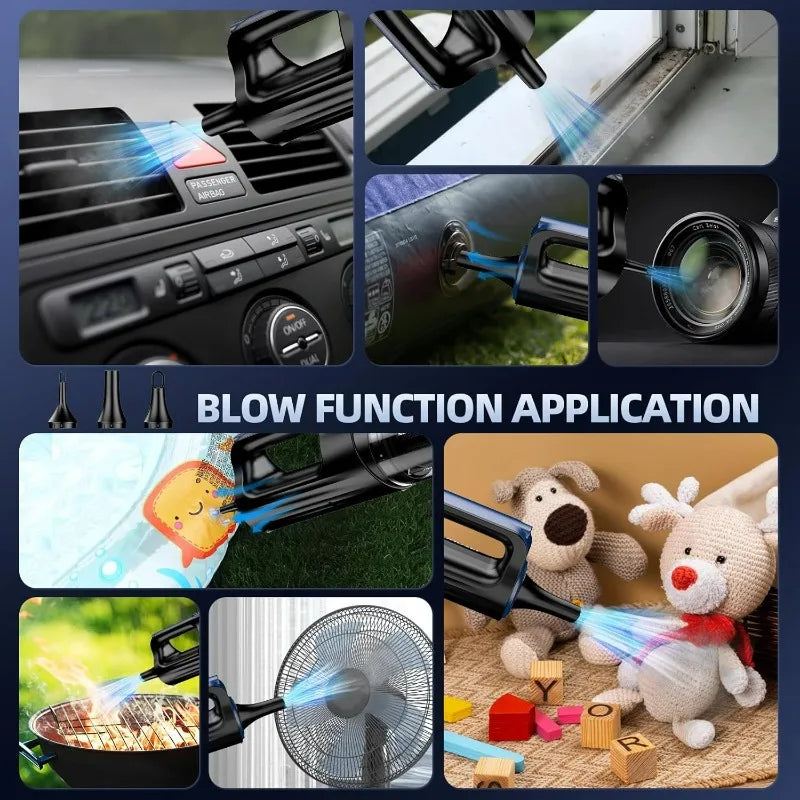 Handheld Car Vacuum Cleaner 2-in-1 – Powerful Suction & Air Duster, Rechargeable