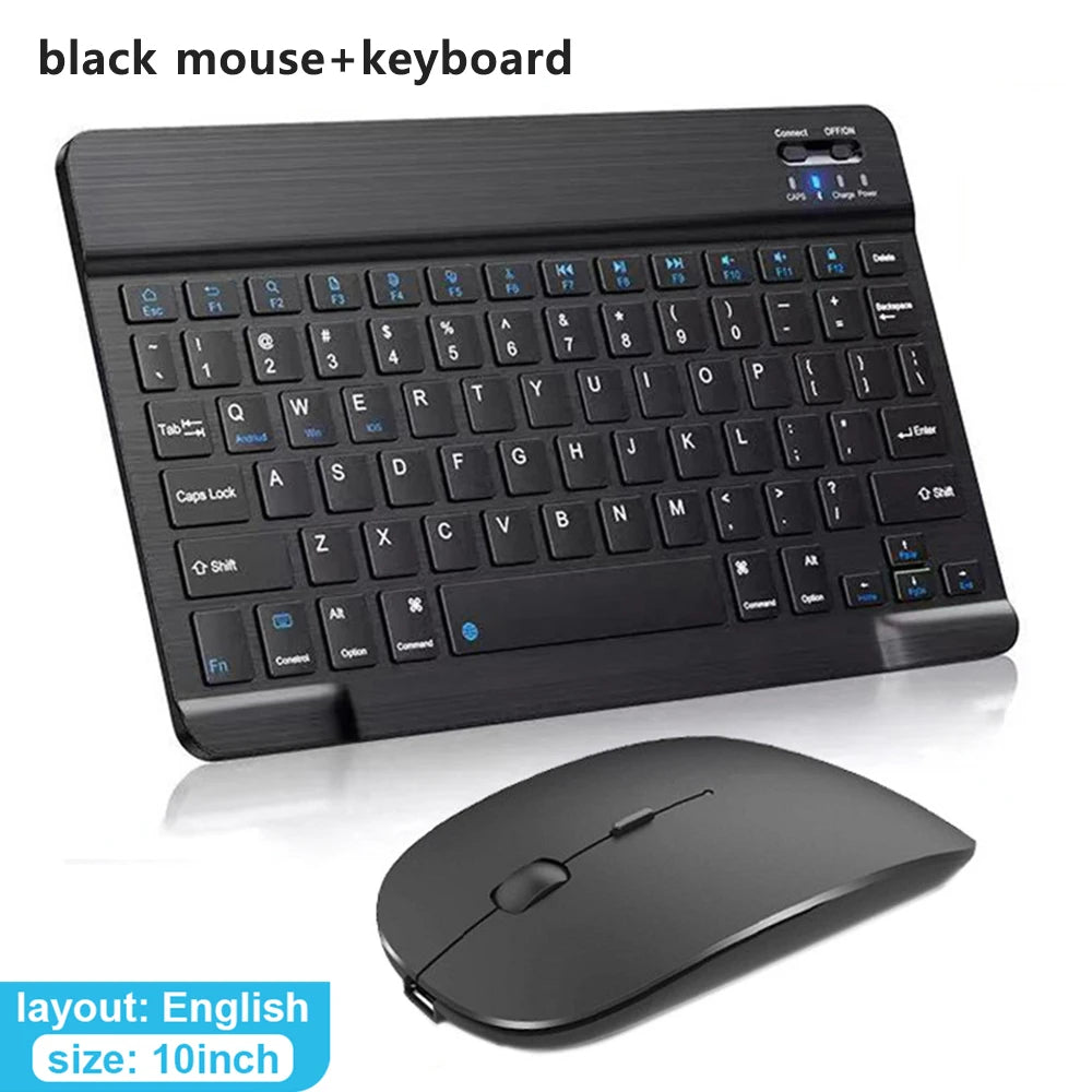 Bluetooth Keyboard with Wireless Mouse – Rechargeable, Home Office Ready