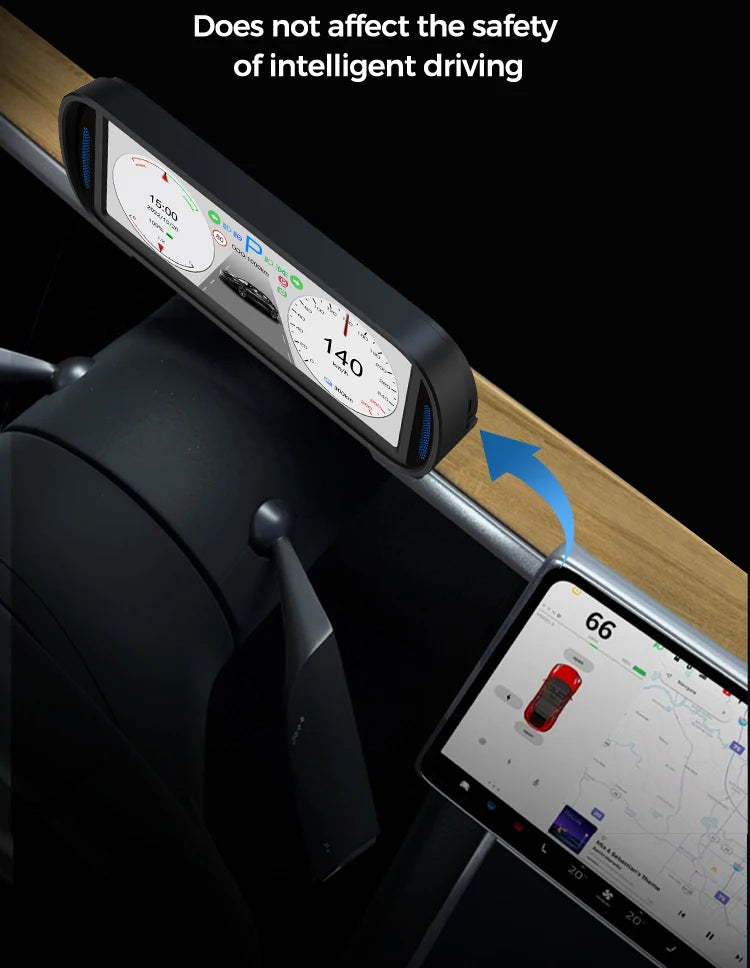 KWHUD 6.8″ Tesla Instrument Cluster HUD – HD IPS Dashboard Display for Model 3 & Model Y (2019–2022)