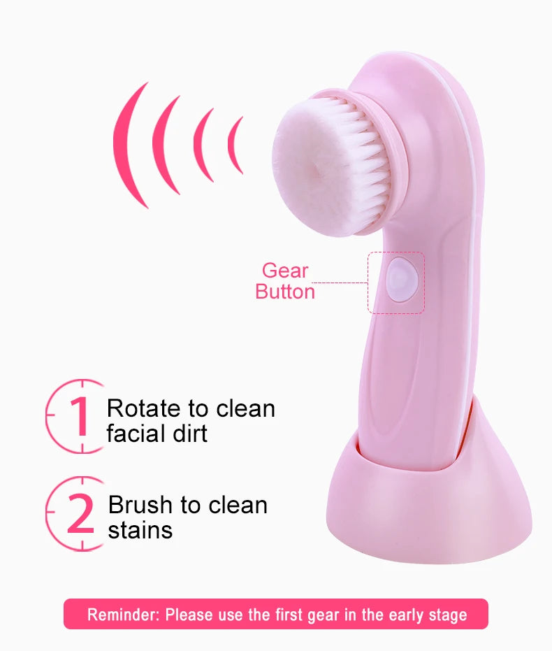 All-in-One Facial Cleansing Brush – Waterproof Exfoliating Face Cleaner