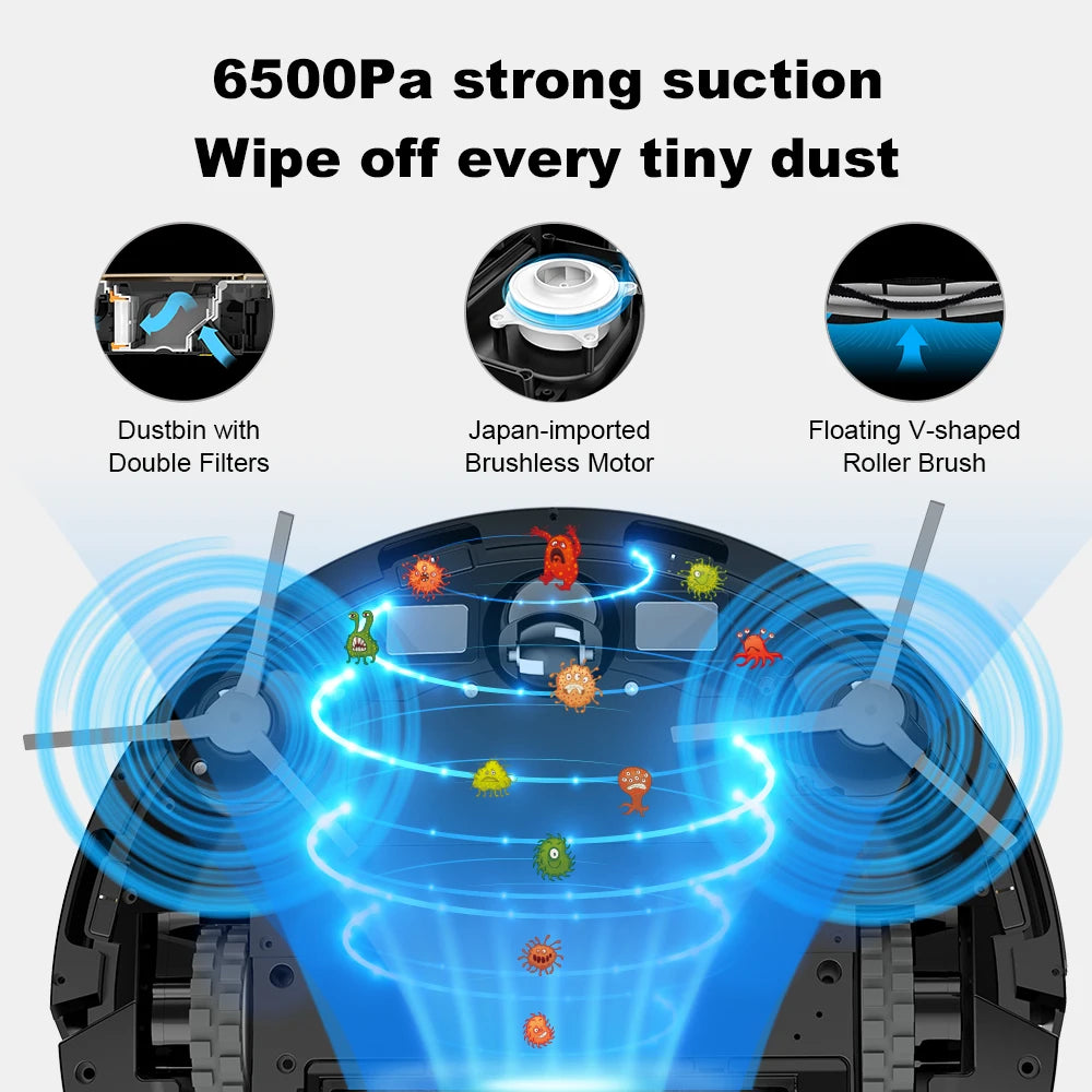 Liectroux X6 Smart Robot Vacuum Cleaner – Laser LiDAR, Y-Shape Mopping, 6500Pa Suction