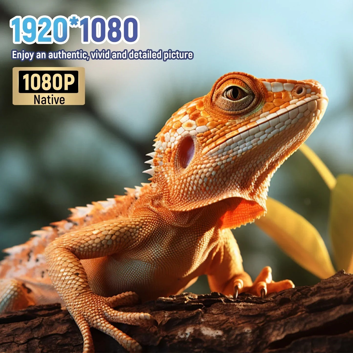 4K Smart Projector – 1600 ANSI, Android 12, WiFi 6, BT 5.2, Native 1080P