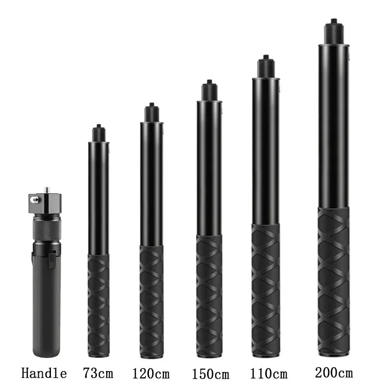 Adjustable Aluminum Selfie Stick for Insta360, GoPro & DJI Action