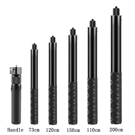 Adjustable Aluminum Selfie Stick for Insta360, GoPro & DJI Action