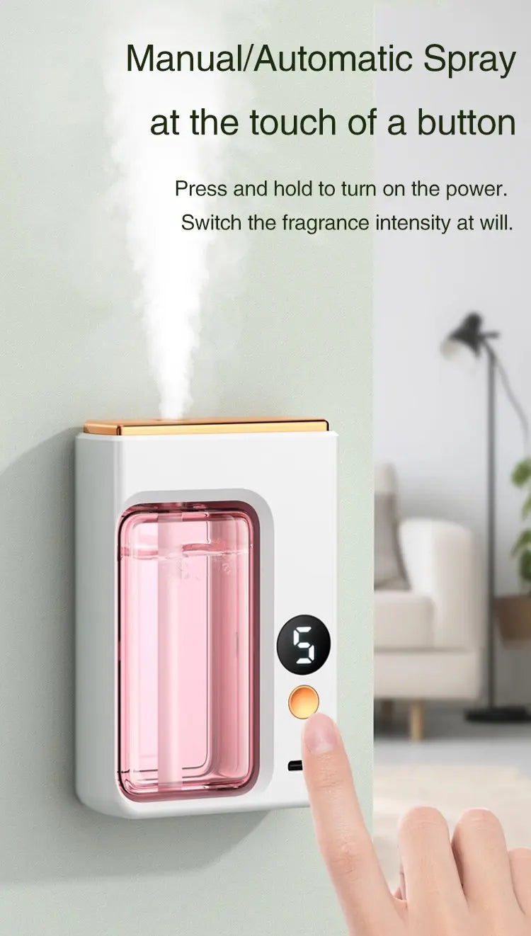 ZAOXI Smart Aromatherapy Diffuser – USB-C Rechargeable, Ultra-Quiet, Wall or Desk Mount