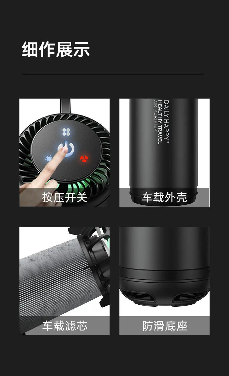 Compact Air Purifier with Replaceable Filter & Aromatherapy – Fresh Air Deodorizer for Car & Small Spaces