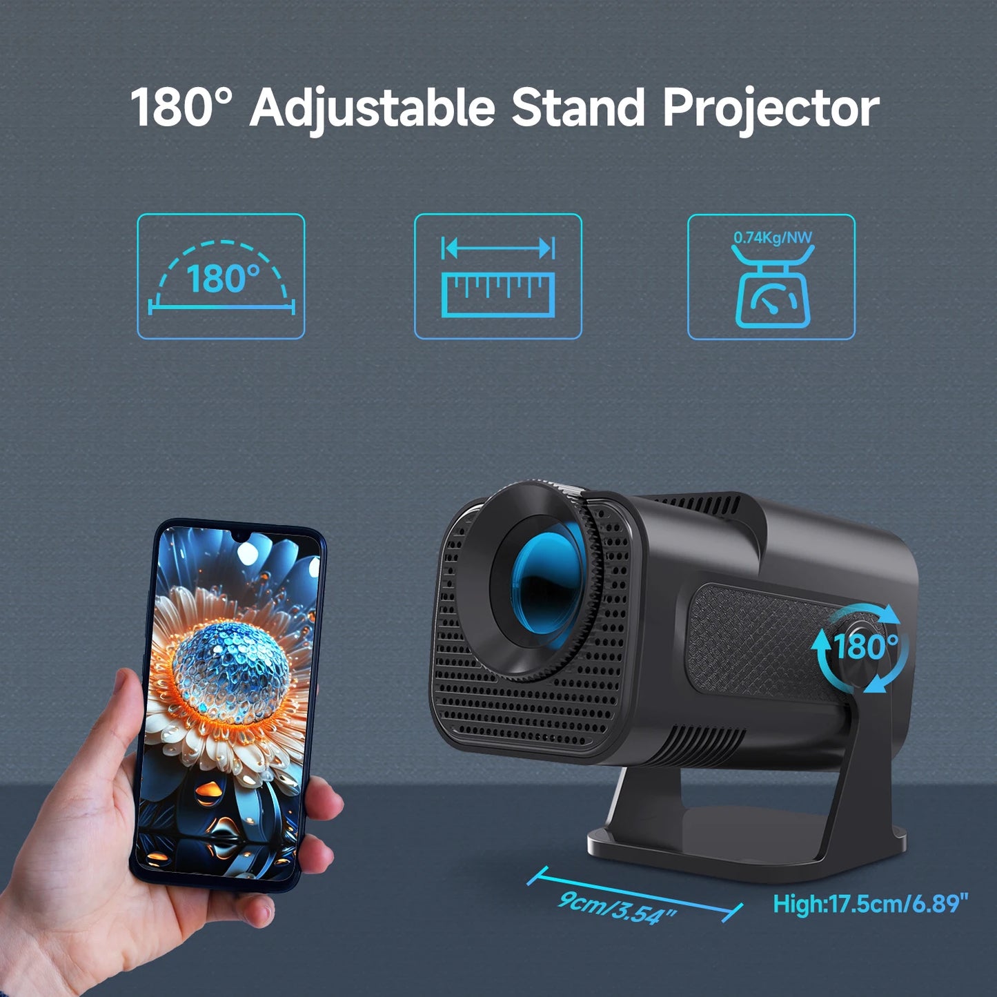 HY320 Portable Home Theater Projector – 720P Native, 4K Decode, BT 5.0