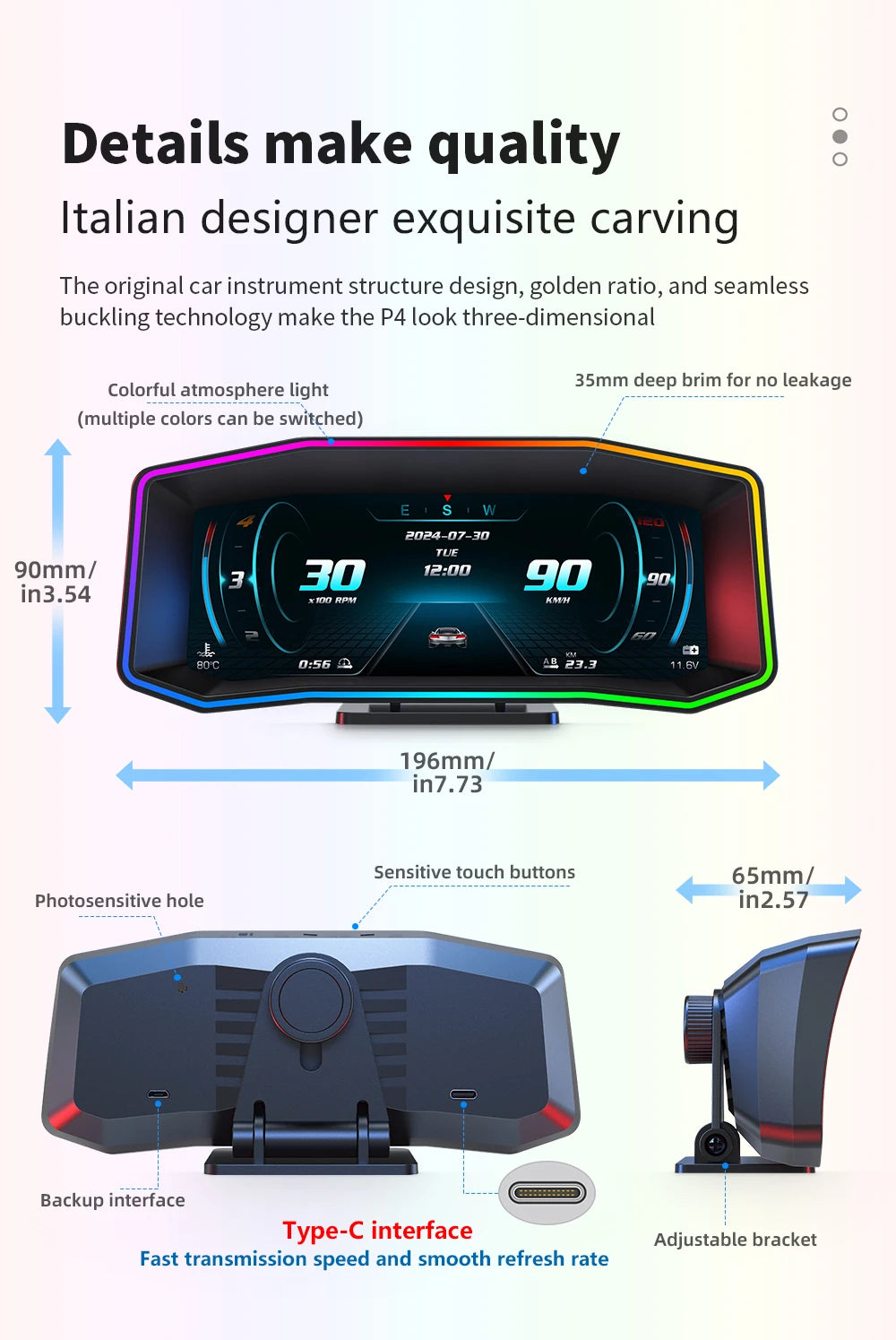 MAIMEIMI P4 OBD2 + GPS Head-Up Display – Smart Digital Speedometer, Fuel Consumption & Car Diagnostic HUD