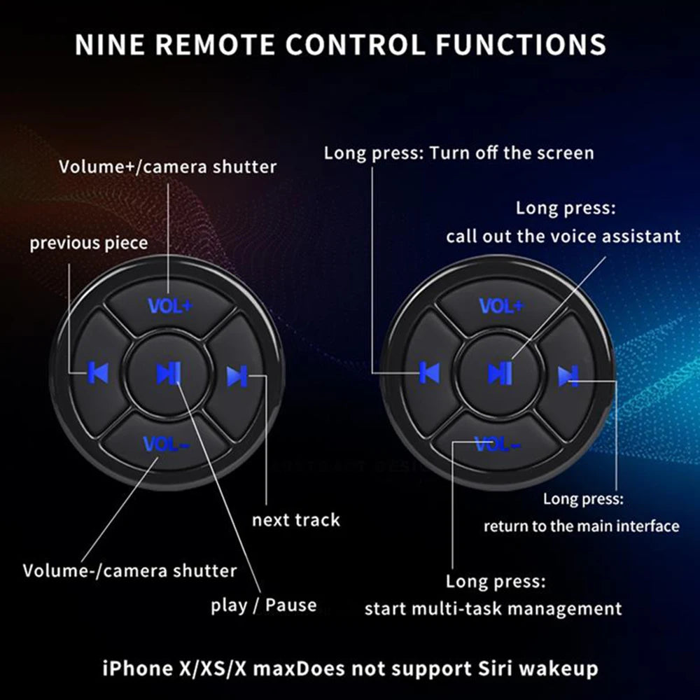 Wireless Bluetooth Media Button Remote Control for Music & Camera