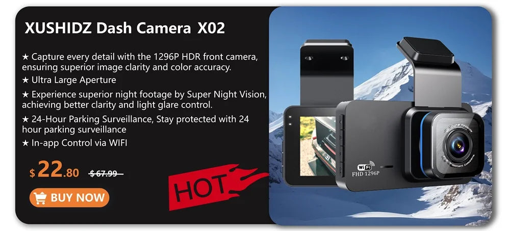 XUSHIDZ Q18 / Q18 PRO 1080P Dash Cam – Dual Camera Car DVR with Night Vision & Parking Monitor