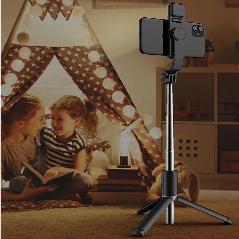 Stainless Steel Bluetooth Selfie Stick Tripod for Smartphones (Q02s)