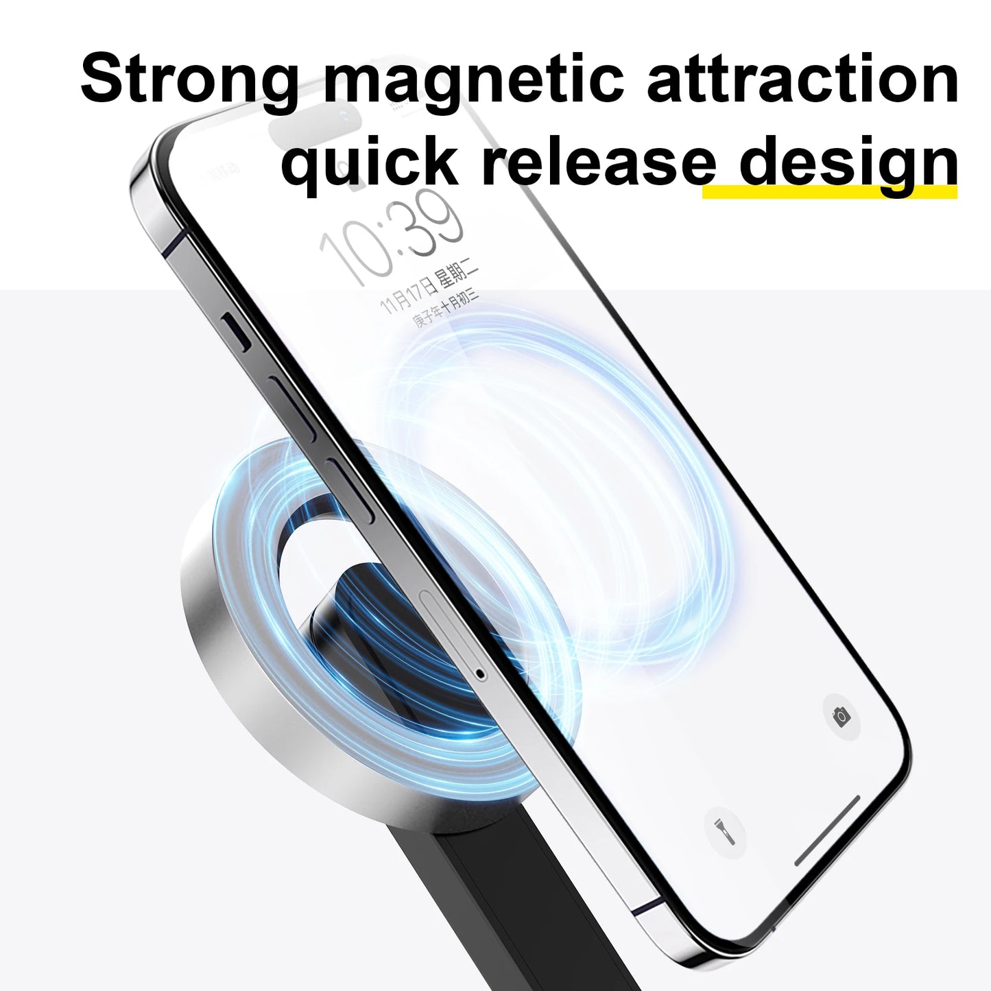 Magnetic Selfie Stick Tripod for iPhone – Bluetooth Remote & 360° Rotation