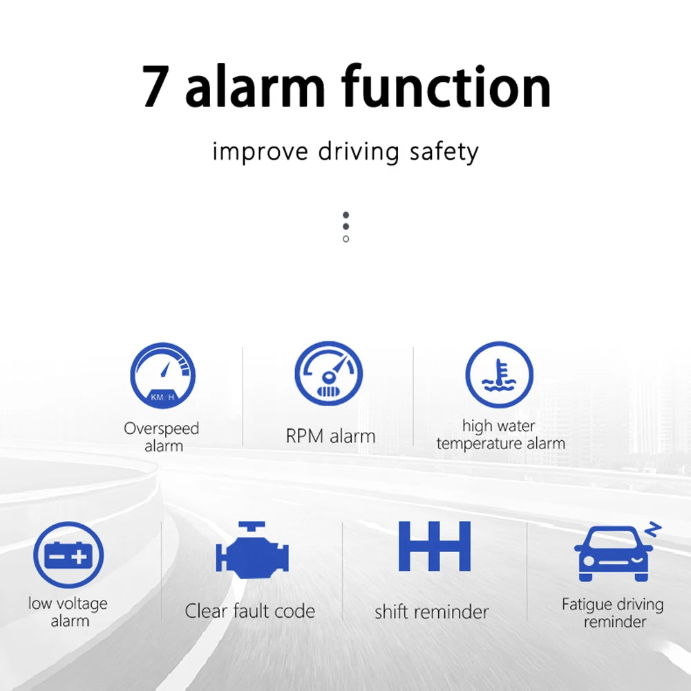 ZMFJH C500 OBD2 / T900 GPS Head-Up Display – Digital Speedometer with RPM, Fuel, Voltage & Alarm Alerts (KM/H & MPH)