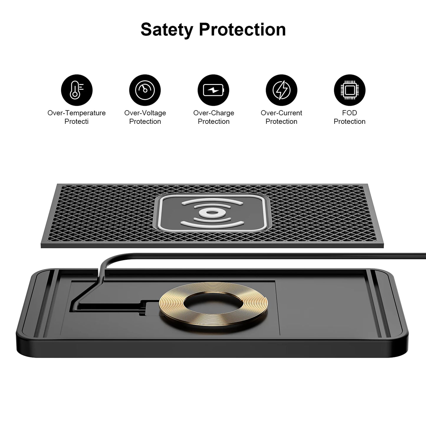Universal 20W Car Wireless Charging Pad | Silicone Non-Slip Fast Charging Mat