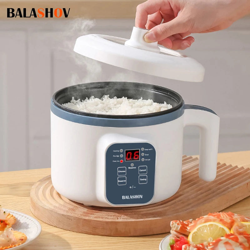 BALASHOV Compact Electric Rice Cooker 1.7L – Non-Stick Inner Pot, Steaming Basket Included