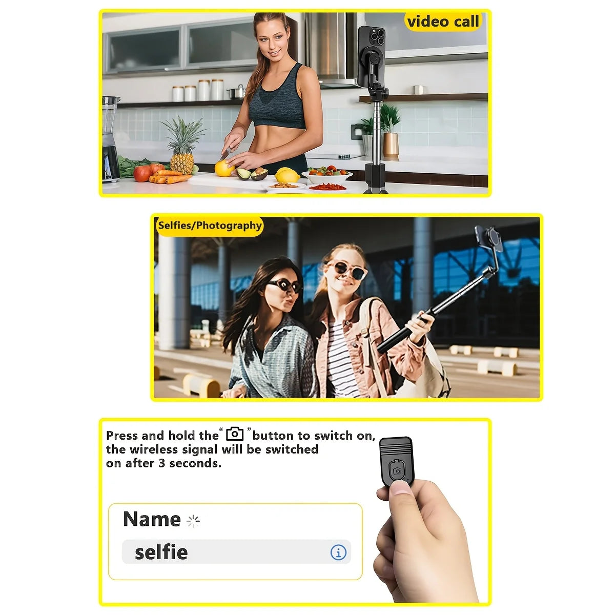 Magnetic Bluetooth Selfie Stick Tripod – 1.7m Quick-Release Stand