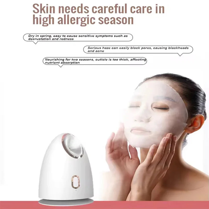 MIKO NICE Hot & Cold Ozone Facial Steamer – Portable Nano Ionic Face Sauna Moisturiser