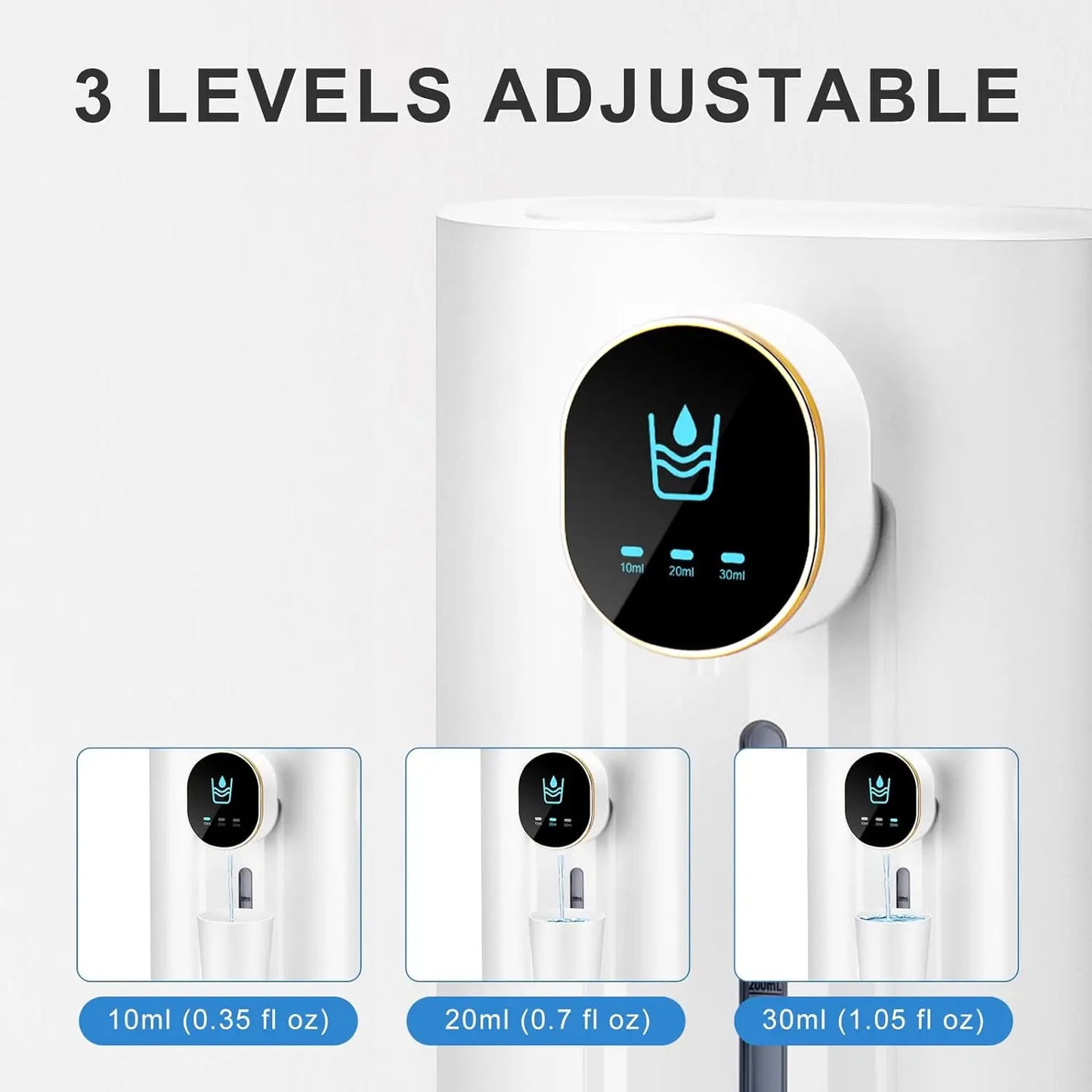 HoldPeak Automatic Mouthwash Dispenser – Rechargeable Wall-Mounted with Dual Magnetic Cups