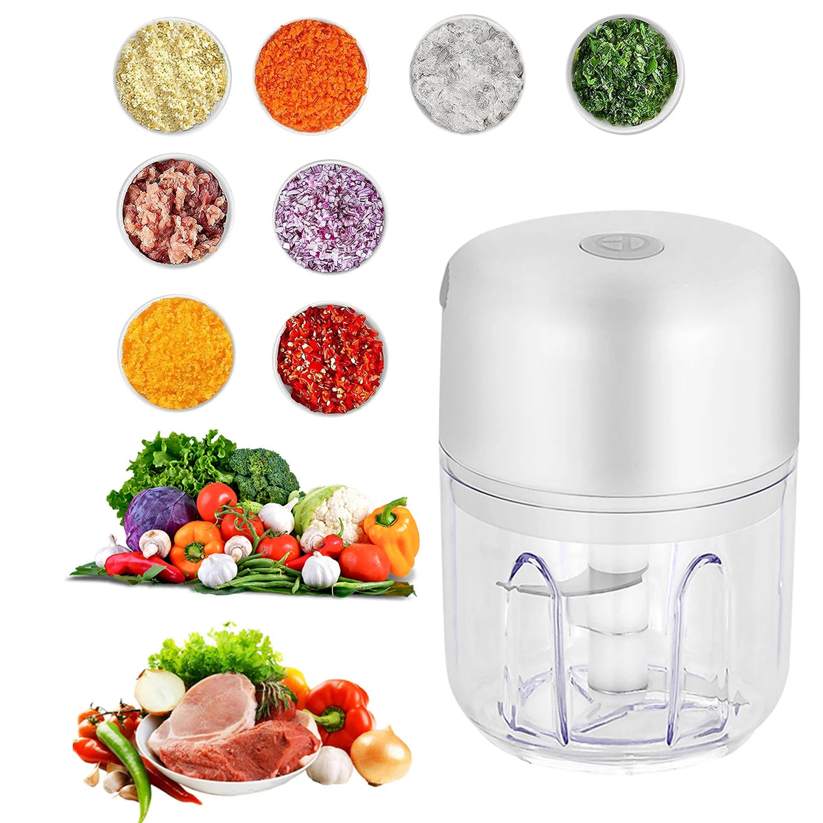 MOBEM Mini Electric Food Chopper – Wireless Garlic & Vegetable Chopper, USB Rechargeable