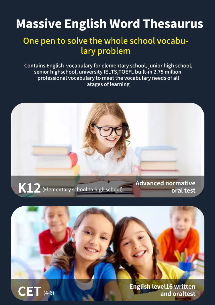 Smart Scanning Dictionary Pen with Display Screen – Portable Text Translator