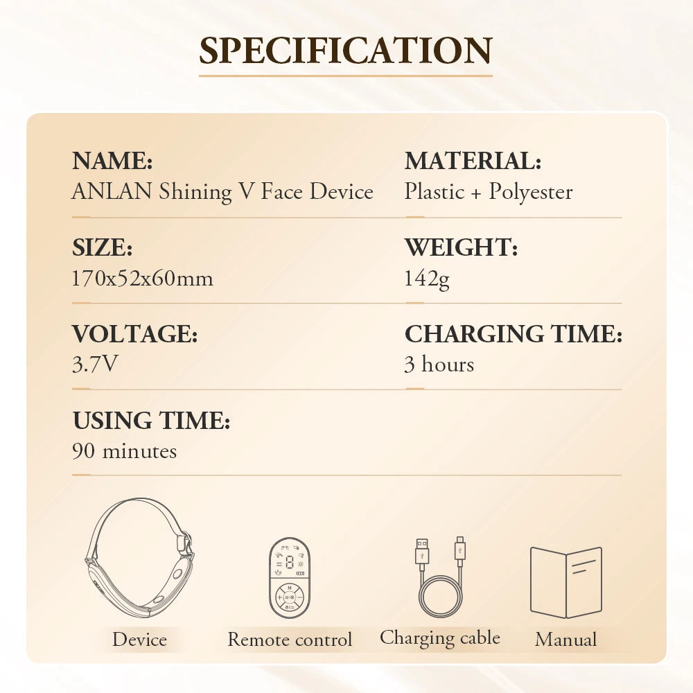 Anlan EMS V-Face Lifting Device – 4-Pole Microcurrent Face Slimming Massager