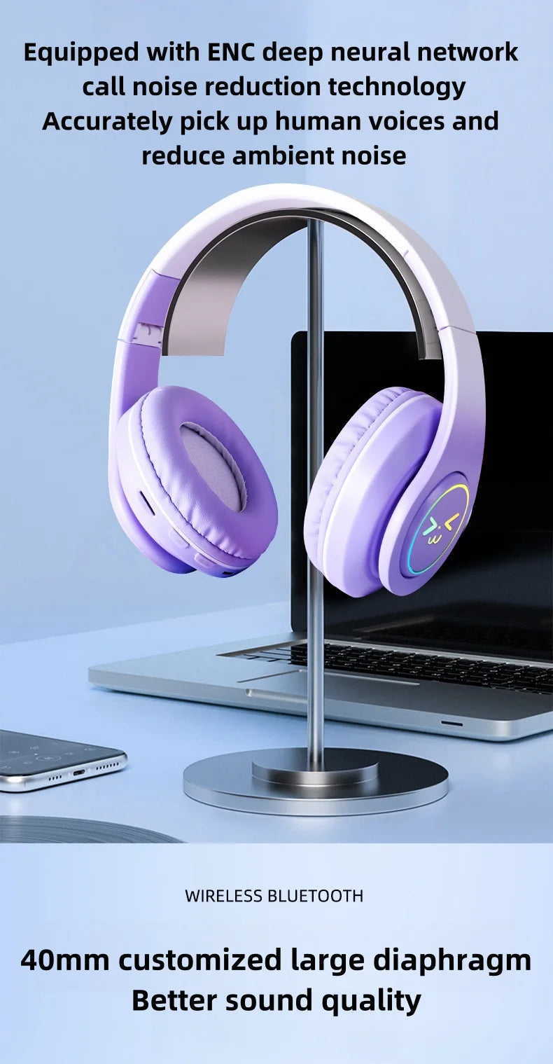 Erilles Wireless Over-Ear Headphones – Bluetooth 5.3, 40mm Drivers, Gaming & Music