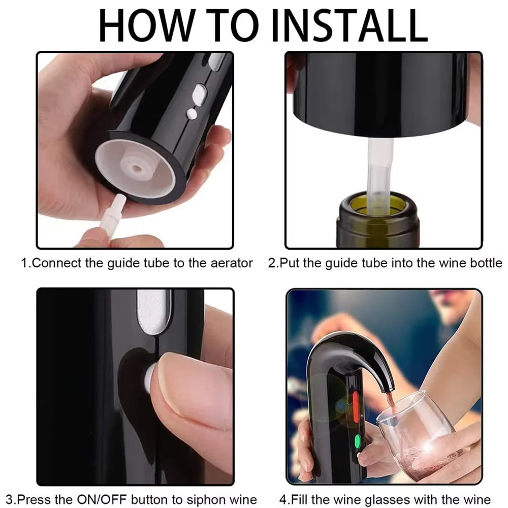 Electric Wine Aerator – Instant Wine Decanter with ABS & Silicone Design