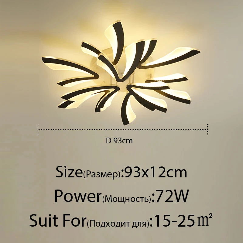 JAYGIY LIGHT Butterfly LED Ceiling Light | Dimmable Remote Control, Modern White